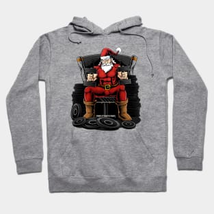 Workout Santa Weightlifter Hoodie